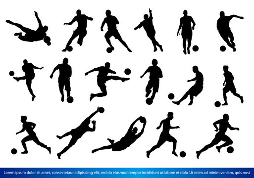 A set of Soccer players Silhouettes