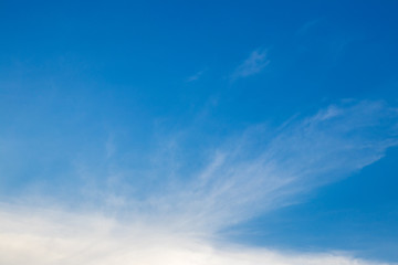 Blue sky with white cloud background