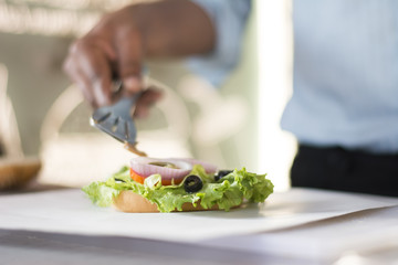 Sandwich making process- Food Photography