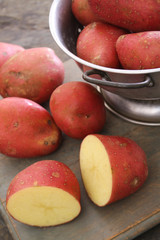 preparing fresh potatoes