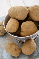 preparing fresh potatoes