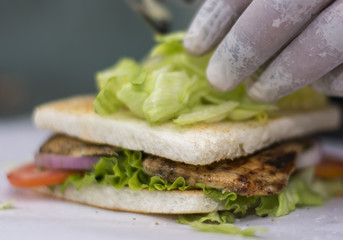 Sandwich making process- Food Photography