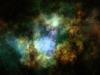 Fototapeta na wymiar Nebula and stars in deep outer space