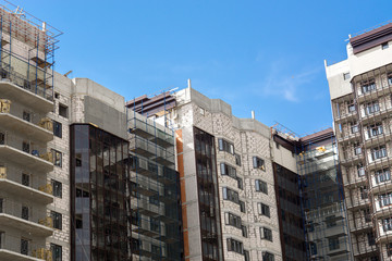 Fototapeta premium balconies of the multi-storey building under construction