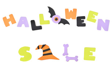 Halloween sale text on white background - isolated