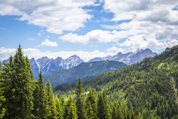Alpine landscape in the Dolomites, Italy. 