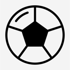 Glyph beautiful football ball vector icon