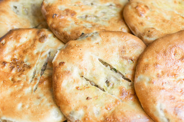 Kubdari with meat. Traditional Georgian dish.