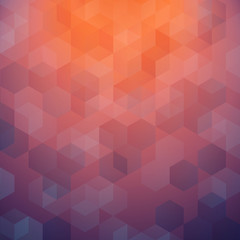 Abstract of colorful sunset background with geometric pattern steps.
