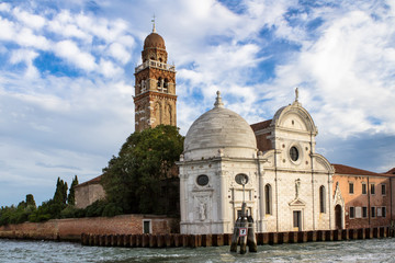 Fototapeta na wymiar San Michele church in Isola on island of San Michele in Venice