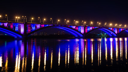 Testing of the new illumination of the Utility bridge.