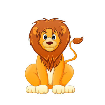 Cute lion king cartoon vector illustration