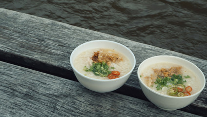 Pork and  gruel and seasoning