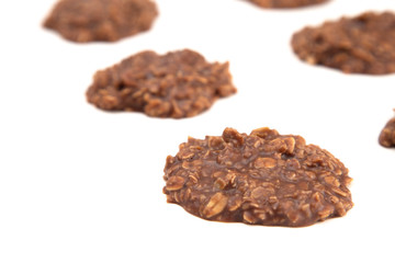 No Bake Chocolate Peanut Butter and Oat Cookies