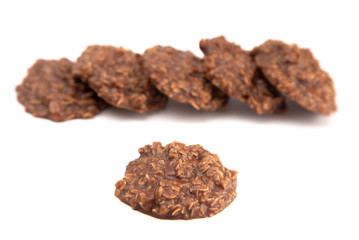 No Bake Chocolate Peanut Butter and Oat Cookies