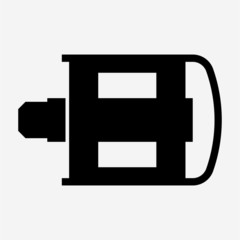 Glyph beautiful bicycle pedal vector icon