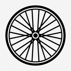Glyph beautiful bicycle wheel vector icon