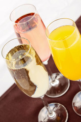 champagne served in fluted glasses