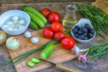 Ingredients of healthy salad