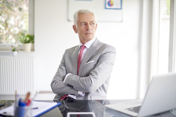 Fototapeta premium Thinking senior businessman portrait