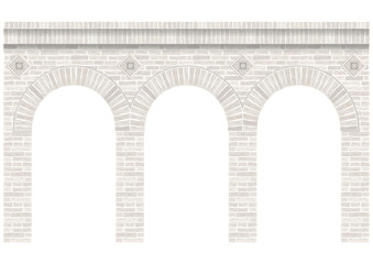 Vintage arcade of the masonry. Wall and facade