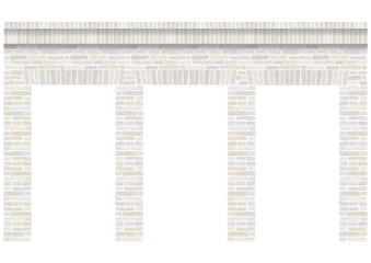 Vintage arcade of the masonry. Wall and facade