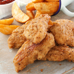 southern fried chicken with fries