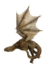 3D Rendering Fantasy Dragon on White