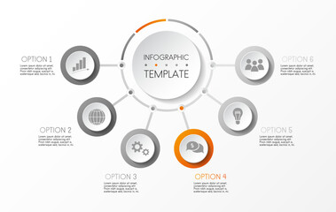Infograph with business icons. Vector.