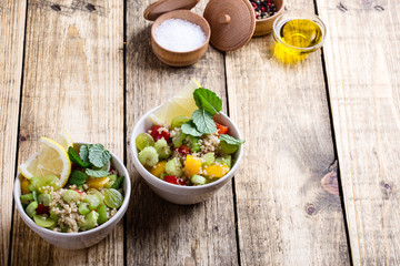 Healthy vegetarian quinoa salad. Buddha bowl
