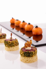 plated gourmet canape selection
