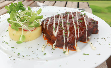 pork steak or pork rib steak