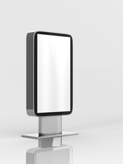 Outdoor Advertising Stand Display (empty banner lightbox) - mockup template isolated on white. 3D rendering