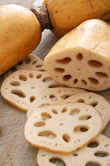 preparing lotus root vegetable