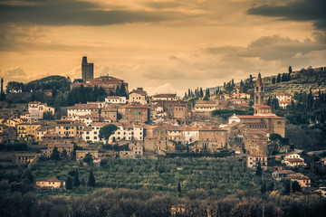 Fototapeta premium Panorama della Città di Castiglion Fiorentino - Arezzo, Toscana Italia