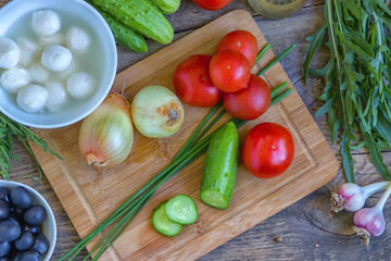 Ingredients of healthy salad