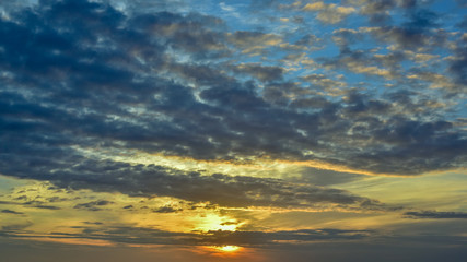 Naklejka na ściany i meble Cloudy sky during sunset