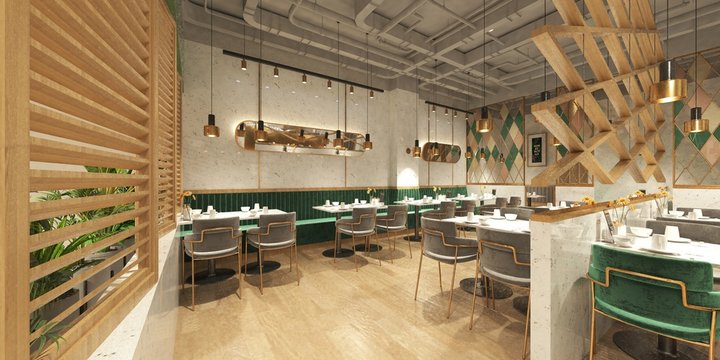 3d render of tea house and cafe