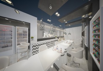 3d render of beauty saloon