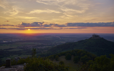 Sonnenuntergang auf der schwäbischen Alb