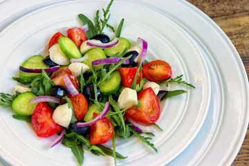Healthy tasty vegetarian salad vith vegitables.