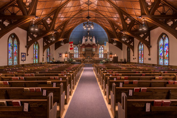 Fototapeta na wymiar Central United Church of Lunenburg, Nova Scotia
