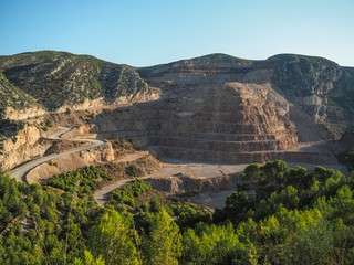Mining excavations in the Garraf natural park