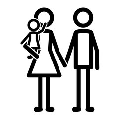 parents couple with daughter vector illustration design