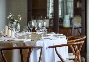 Abstract empty of wine glasses, dark background