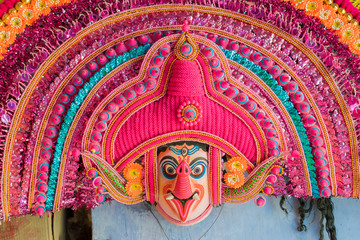 Obraz premium Chhau or Chhou masks on diaplay for sale