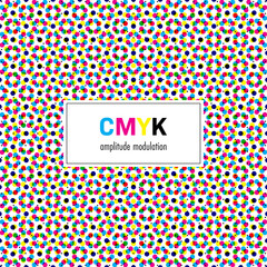 Abstract halftone background in CMYK colors. Vector illustration