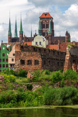 Fototapeta na wymiar City view of Gdansk, Poland, St. Mary's Church.