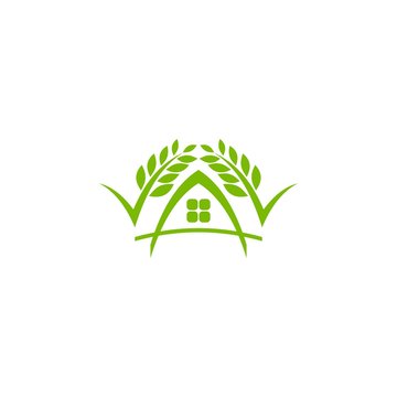 Home with leaf logo