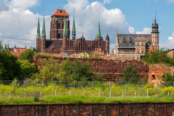 City view of Gdansk, Poland,St. Mary's Church.